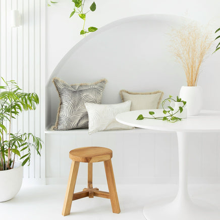 Cushion Cover-Coastal Fringe Natural-Seminyak Smoke-60cm x 60cm Kings Warehouse 