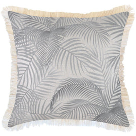 Cushion Cover-Coastal Fringe Natural-Seminyak Smoke-60cm x 60cm Kings Warehouse 