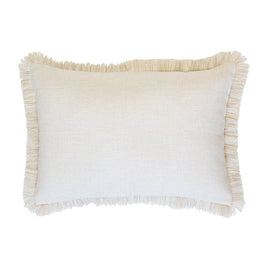 Cushion Cover-Coastal Fringe Natural-Solid Natural-35cm x 50cm Kings Warehouse 