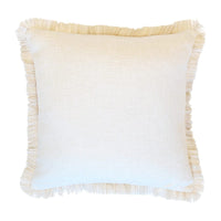 Cushion Cover-Coastal Fringe Natural-Solid Natural-45cm x 45cm Kings Warehouse 