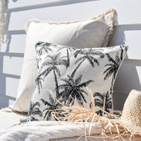 Cushion Cover-Coastal Fringe Natural-Solid Natural-60cm x 60cm Kings Warehouse 