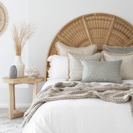 Cushion Cover-Coastal Fringe Natural-Solid Natural-60cm x 60cm Kings Warehouse 