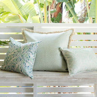 Cushion Cover-Coastal Fringe Natural-Zig Zag Pale Mint-60cm x 60cm Kings Warehouse 