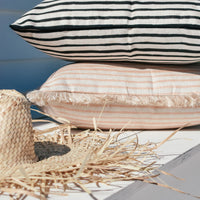 Cushion Cover-Coastal Fringe-Paint Stripes Blush-35cm x 50cm Kings Warehouse 