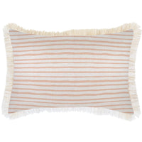 Cushion Cover-Coastal Fringe-Paint Stripes Blush-35cm x 50cm