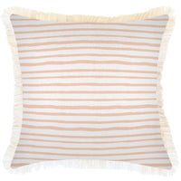 Cushion Cover-Coastal Fringe-Paint Stripes Blush-45cm x 45cm