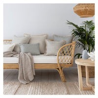 Cushion Cover-Coastal Fringe-Paint Stripes Pale Mint-45cm x 45cm Kings Warehouse 