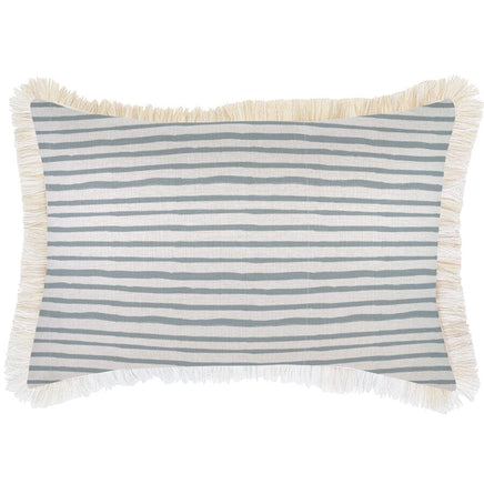 Cushion Cover-Coastal Fringe-Paint Stripes Smoke-35cm x 50cm Kings Warehouse 