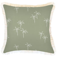 Cushion Cover-Coastal Fringe-Palm Cove Sage-45cm x 45cm Kings Warehouse 