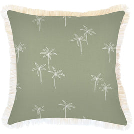 Cushion Cover-Coastal Fringe-Palm Cove Sage-45cm x 45cm Kings Warehouse 