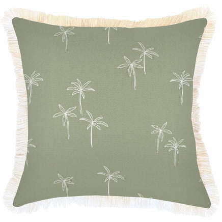 Cushion Cover-Coastal Fringe-Palm Cove Sage-45cm x 45cm Kings Warehouse 
