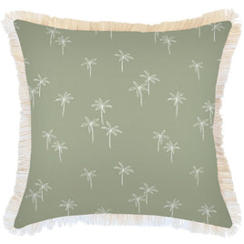Cushion Cover-Coastal Fringe-Palm Cove Sage-60cm x 60cm Kings Warehouse 