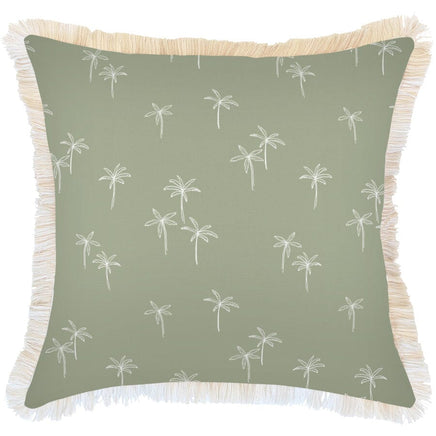 Cushion Cover-Coastal Fringe-Palm Cove Sage-60cm x 60cm Kings Warehouse 
