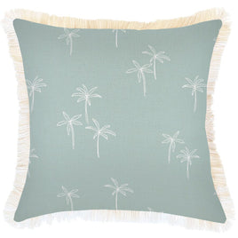 Cushion Cover-Coastal Fringe-Palm Cove Seafoam-45cm x 45cm Kings Warehouse 