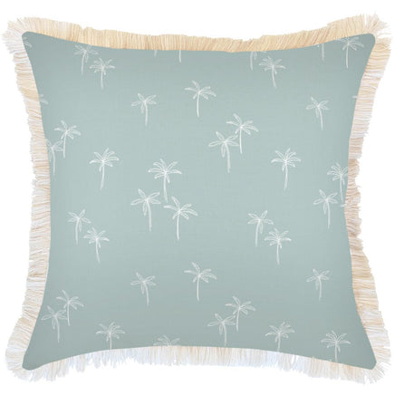 Cushion Cover-Coastal Fringe-Palm Cove Seafoam-60cm x 60cm Kings Warehouse 