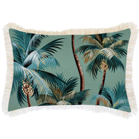 Cushion Cover-Coastal Fringe-Palm Trees Lagoon-35cm x 50cm Kings Warehouse 