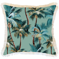 Cushion Cover-Coastal Fringe-Palm Trees Lagoon-60cm x 60cm