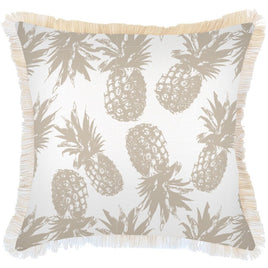 Cushion Cover-Coastal Fringe-Pineapples Beige-60cm x 60cm Kings Warehouse 