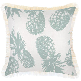 Cushion Cover-Coastal Fringe-Pineapples Seafoam-45cm x 45cm Kings Warehouse 