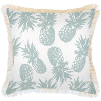 Cushion Cover-Coastal Fringe-Pineapples Seafoam-60cm x 60cm Kings Warehouse 