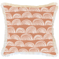 Cushion Cover-Coastal Fringe- Rainbows-Clay-60cm x 60cm