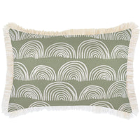 Cushion Cover-Coastal Fringe-Rainbows-Sage-35cm x 50cm Kings Warehouse 