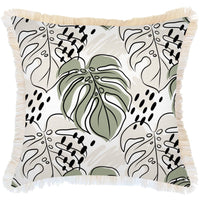 Cushion Cover-Coastal Fringe-Rainforest Sage-60cm x 60cm Kings Warehouse 