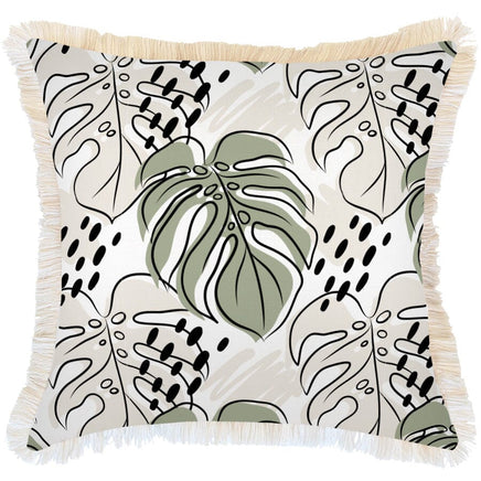 Cushion Cover-Coastal Fringe-Rainforest Sage-60cm x 60cm Kings Warehouse 