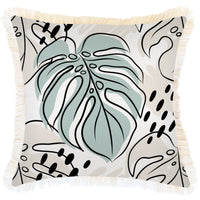 Cushion Cover-Coastal Fringe-Rainforest Seafoam-45cm x 45cm Kings Warehouse 