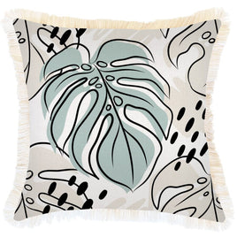 Cushion Cover-Coastal Fringe-Rainforest Seafoam-45cm x 45cm Kings Warehouse 