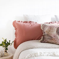 Cushion Cover-Coastal Fringe-Seminyak Rose-35cm x 50cm Kings Warehouse 