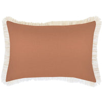 Cushion Cover-Coastal Fringe-Solid-Clay-35cm x 50cm