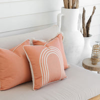 Cushion Cover-Coastal Fringe-Solid-Clay-45cm x 45cm Kings Warehouse 