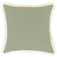 Cushion Cover-Coastal Fringe-Solid-Sage-45cm x 45cm