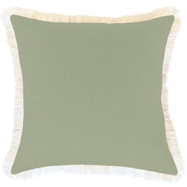 Cushion Cover-Coastal Fringe-Solid-Sage-45cm x 45cm Kings Warehouse 