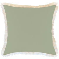 Cushion Cover-Coastal Fringe-Solid-Sage-60cm x 60cm Kings Warehouse 