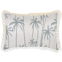 Cushion Cover-Coastal Fringe-Tall-Palms-Smoke-35cm x 50cm