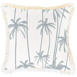 Cushion Cover-Coastal Fringe-Tall-Palms-Smoke-45cm x 45cm Kings Warehouse 