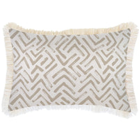 Cushion Cover-Coastal Fringe-Tribal-Beige-35cm x 50cm