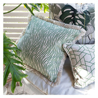 Cushion Cover-Coastal Fringe-Wild Green-45cm x 45cm Kings Warehouse 