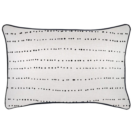 Cushion Cover-With Black Piping-Journey Black-35cm x 50cm Kings Warehouse 