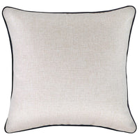 Cushion Cover-With Black Piping-Natural-45cm x 45cm