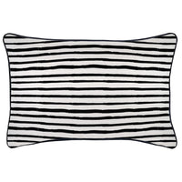 Cushion Cover-With Black Piping-Paint Stripes-35cm x 50cm