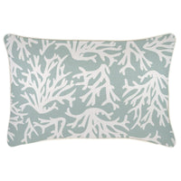 Cushion Cover-With Piping-Coastal Coral Seafoam-35cm x 50cm Kings Warehouse 