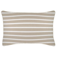 Cushion Cover-With Piping-Hampton Stripe Beige-35cm x 50cm Kings Warehouse 