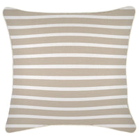 Cushion Cover-With Piping-Hampton Stripe Beige-45cm x 45cm Kings Warehouse 
