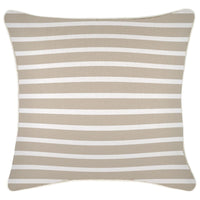 Cushion Cover-With Piping-Hampton Stripe Beige-45cm x 45cm