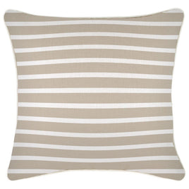 Cushion Cover-With Piping-Hampton Stripe Beige-45cm x 45cm Kings Warehouse 