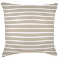Cushion Cover-With Piping-Hampton Stripe Beige-60cm x 60cm Kings Warehouse 