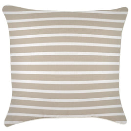 Cushion Cover-With Piping-Hampton Stripe Beige-60cm x 60cm Kings Warehouse 